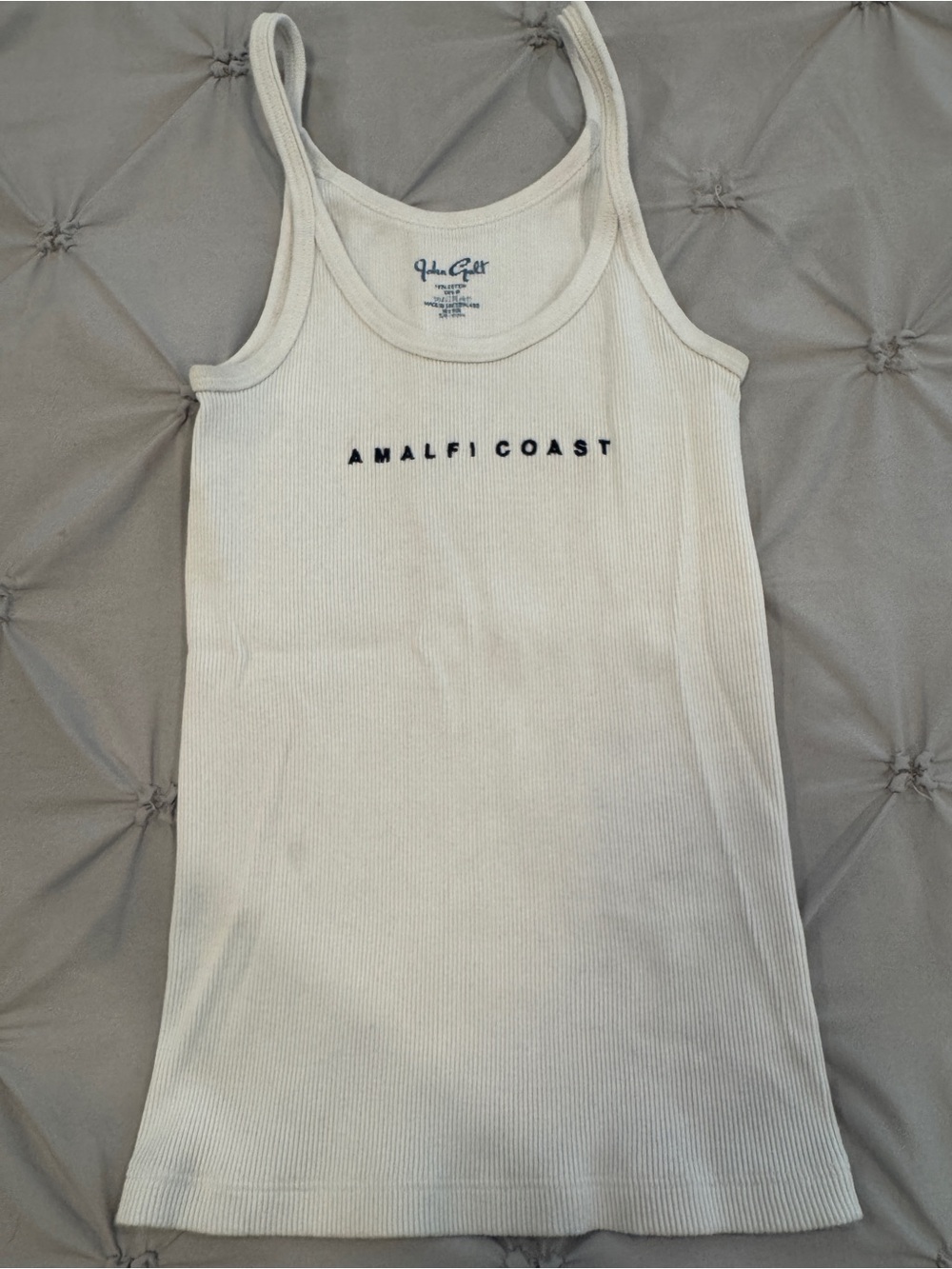 Brandy Melville 'Amalfi Coast' Ribbed Tank Top - Off-White